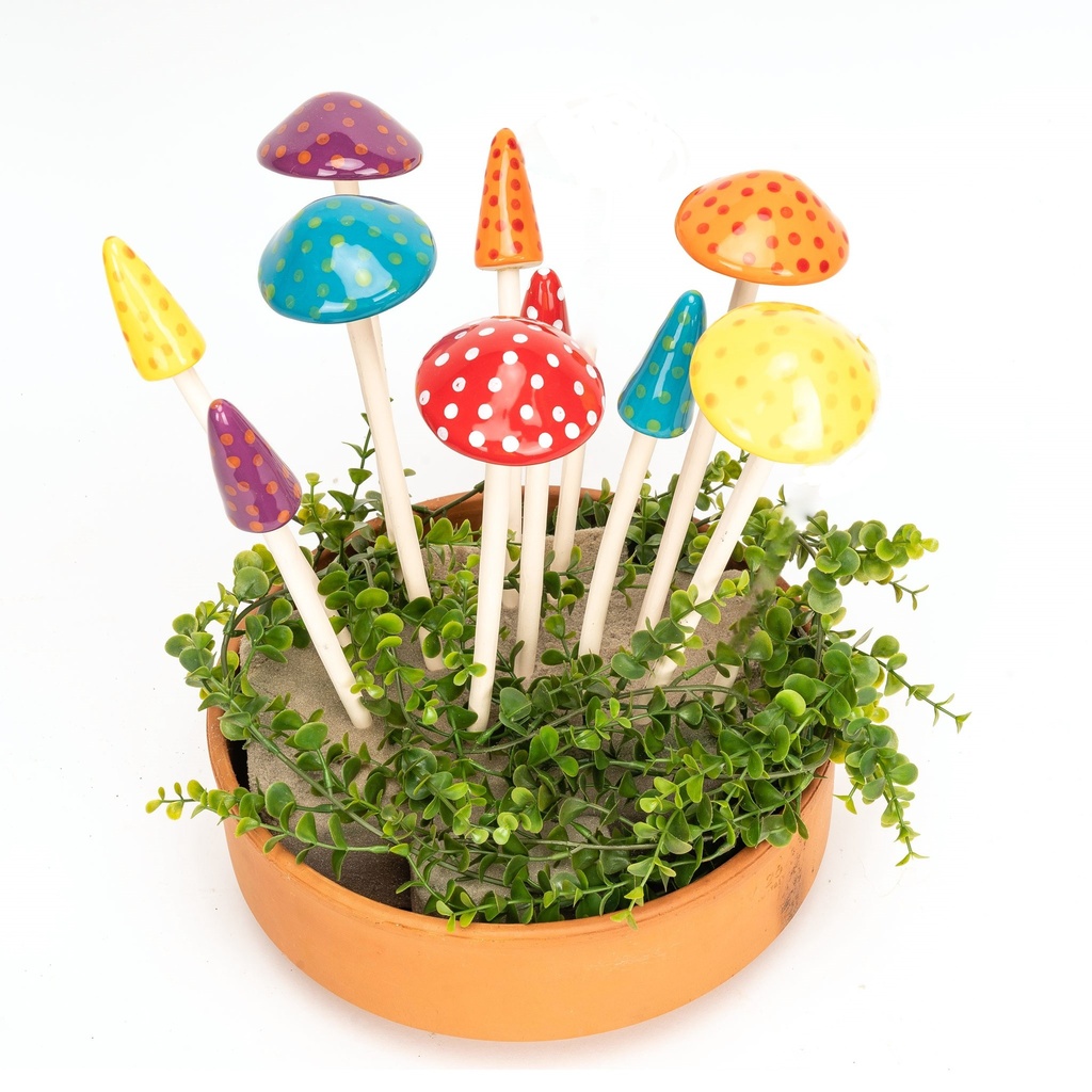 Mushroom Stick Colour Ceramic