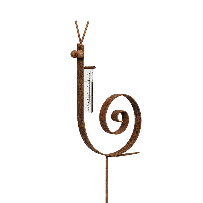 Stake Snail Rain Gauge Rust