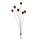 Stake Poppy Head Rust>