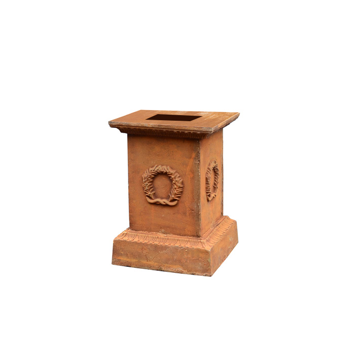 Urn Milano Base Cast Iron Rust