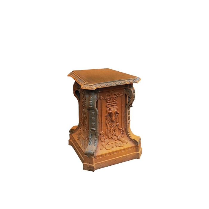 Urn Romano Base Cast Iron Rust