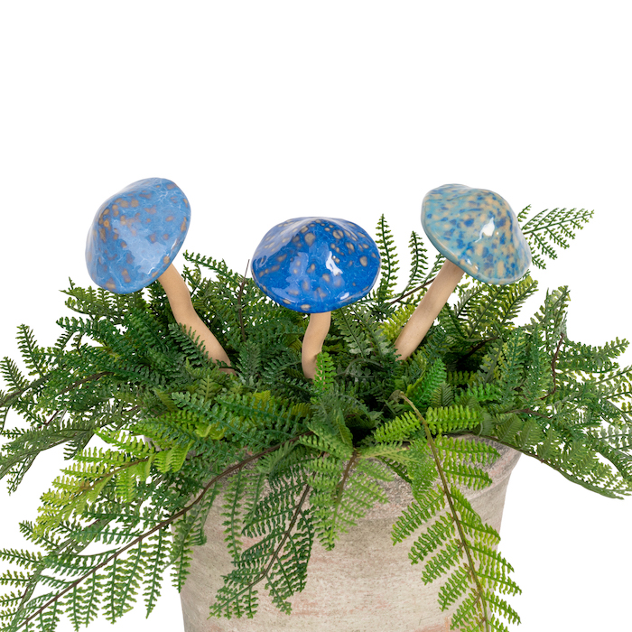 Mushroom Ceramic Blue Small As