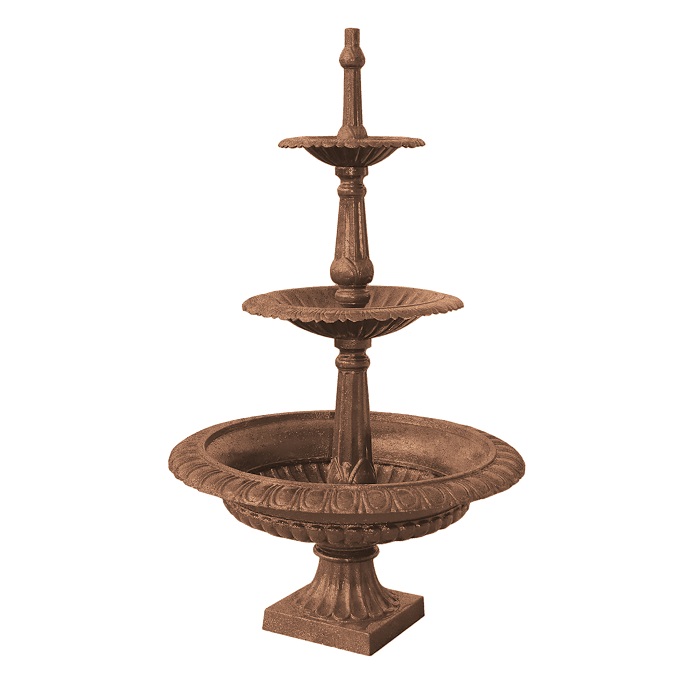 Fountain 3 Tier Standing Rust