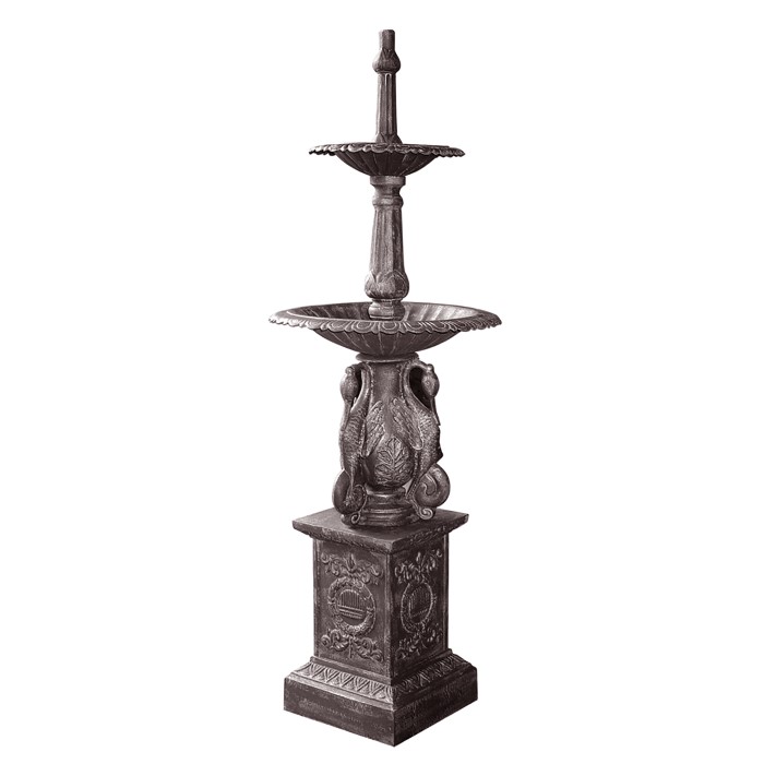 Fountain 2 Tier Square Black