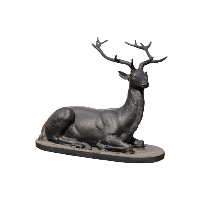 Stag Sitting Cast Iron Black
