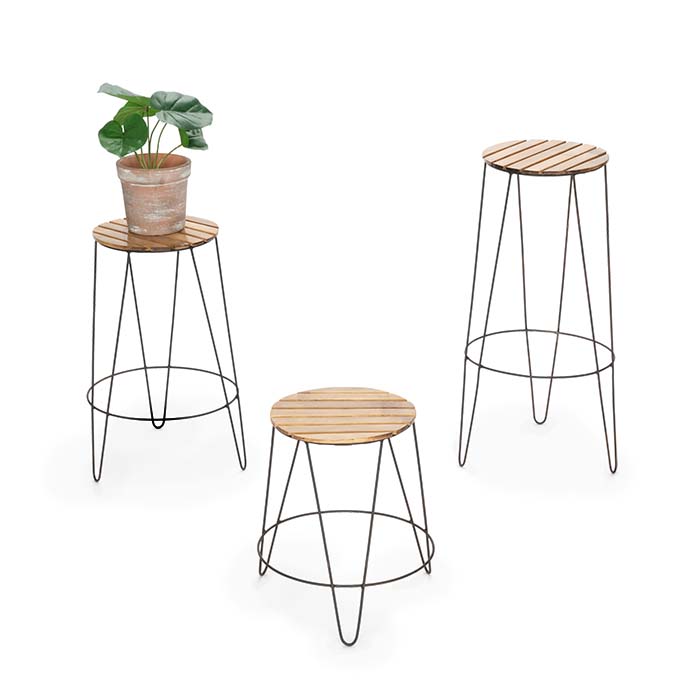 Balcony Bamboo Plant Stand S/3
