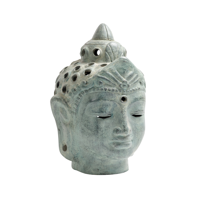 Buddha Head Terracotta Green