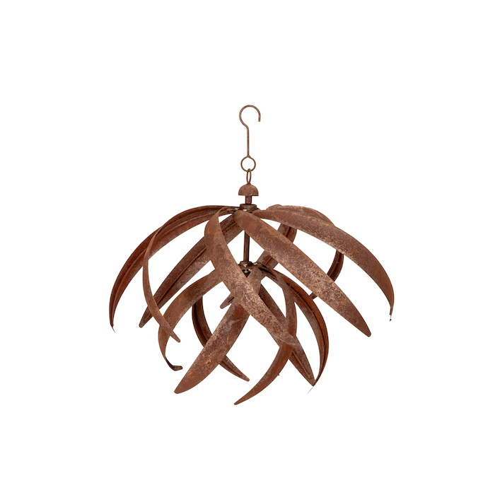 Lotus Windspinner Hanging Rust