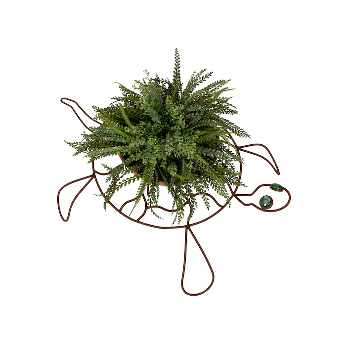Wire Turtle planter Rust