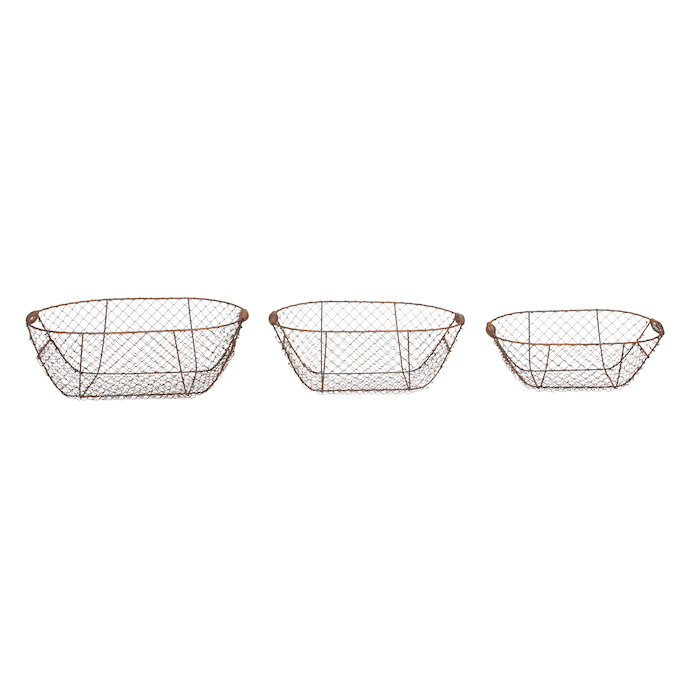 Wire Harvest Oval basket S/3