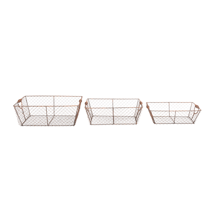 Wire Harvest Rect basket S/3