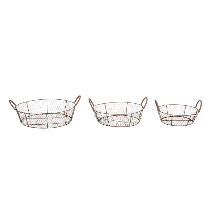Wire Low Round Basket S/3