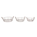 Wire Low Round Basket S/3