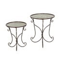 Tall Zinc Bird Bath S/2