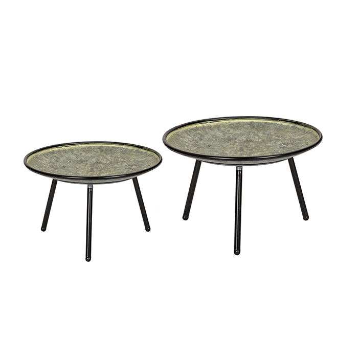 Short Zinc Birdbath S/2