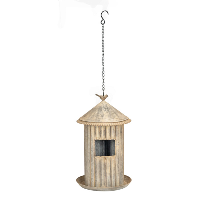 Bird Feeder House Zinc Aged