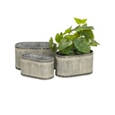 Zinc Striped Pot Oblon S/3