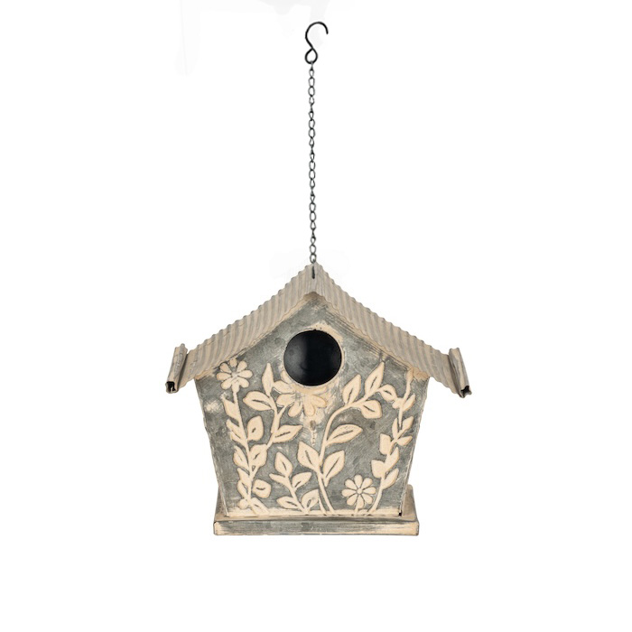 Flower Bird house Zinc