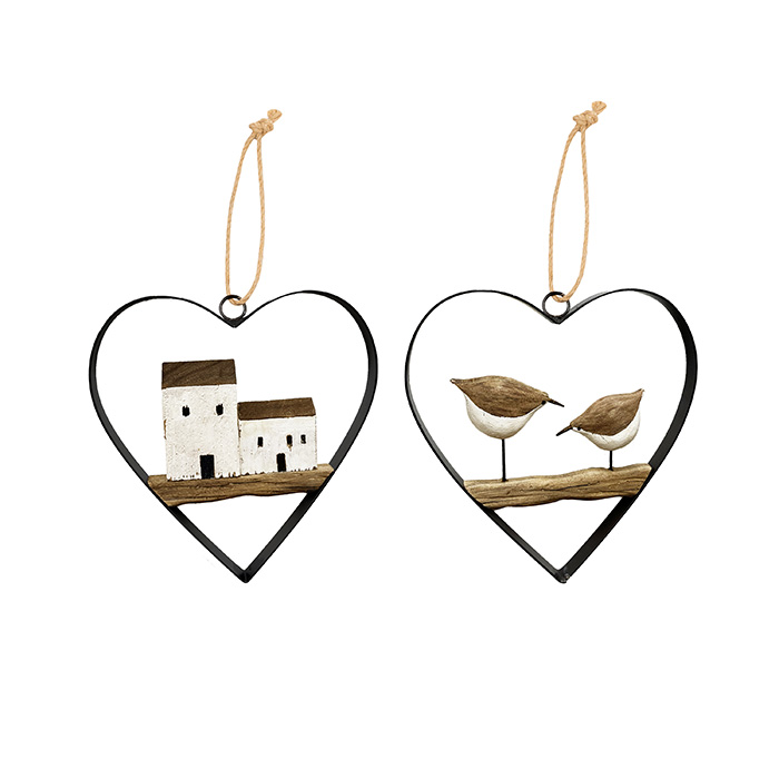 20cm Decor Heart House/Bird