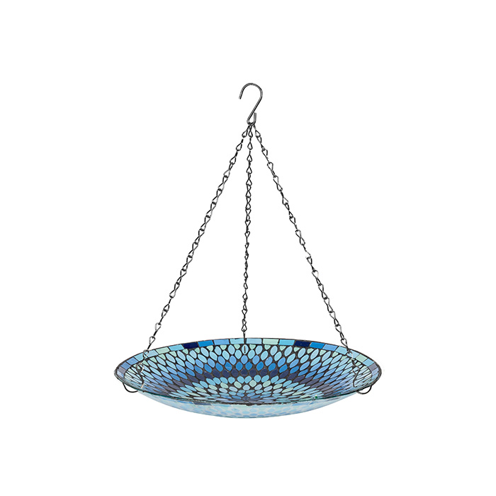 Mosaic Hanging Bird Bath Blue