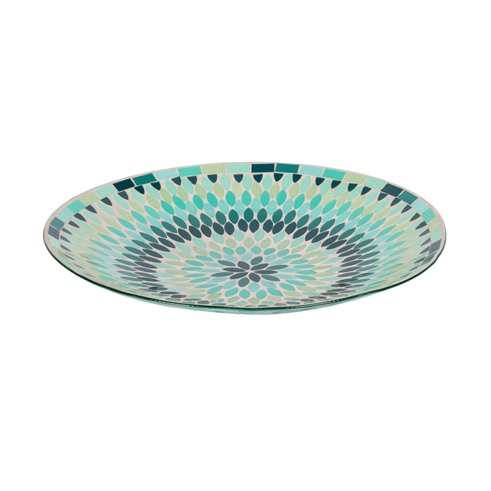 Mosaic Bird Bath Bowl Green