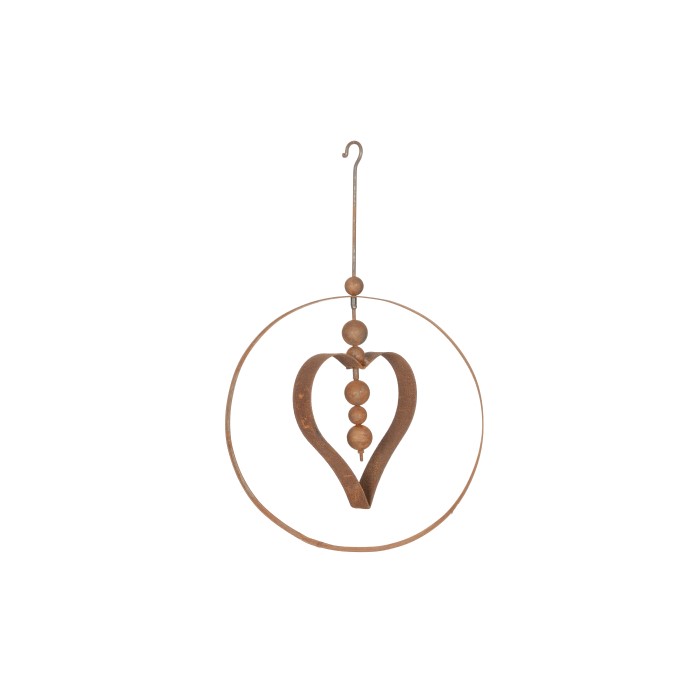 Orb Round Internal Heart Rust
