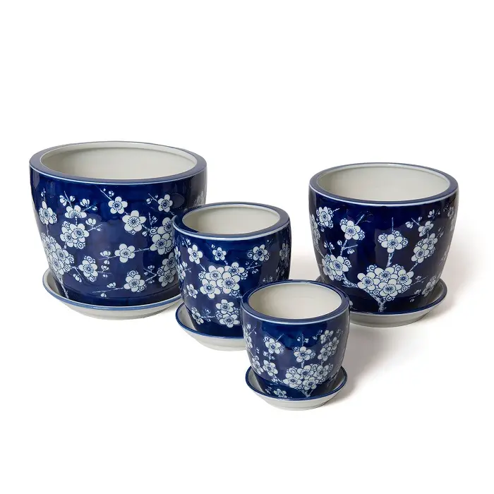 Pot Tall Dark Blue S/4