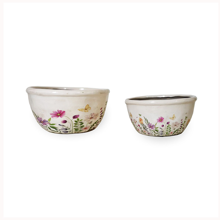 Pot Wildflower Shallow S/2