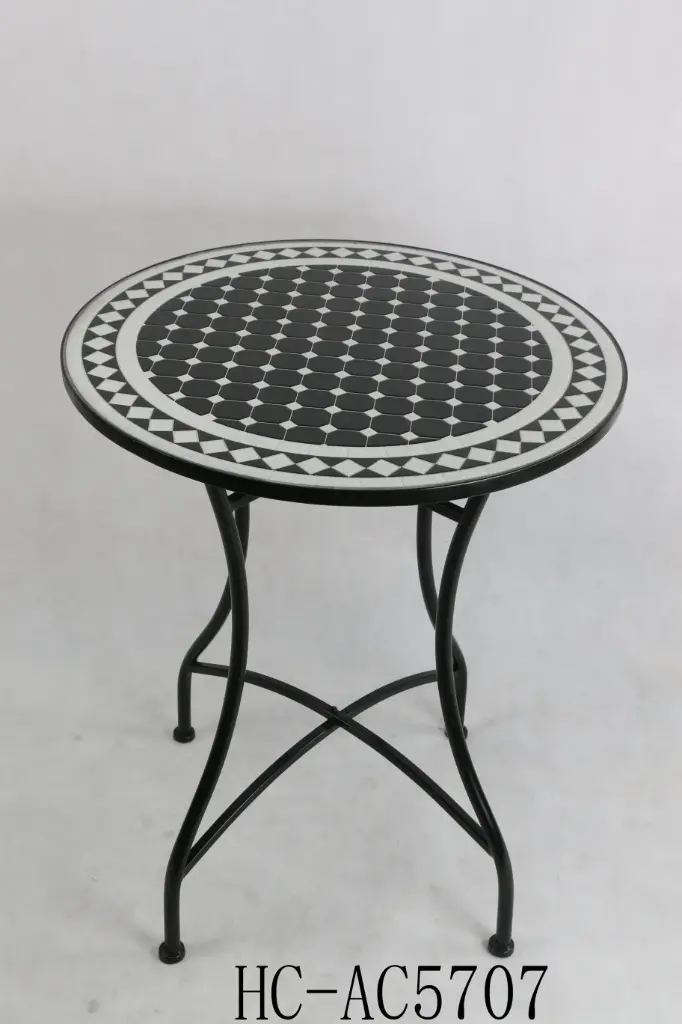 Black White 60cm Mosaic Table