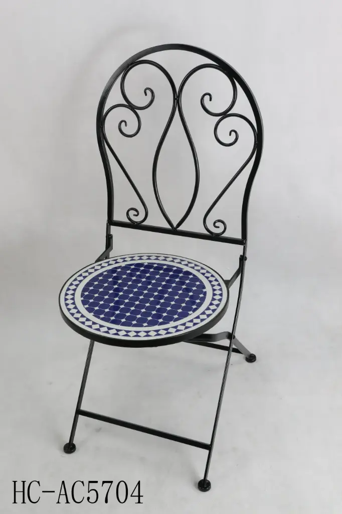 Blue White Mosaic Chair