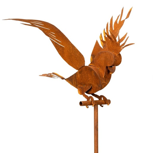 [10940] Stake Cockatoo Wings Spread>
