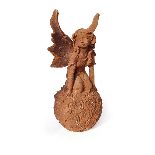 [12296] Fairy on Flower Ball Cast Iron