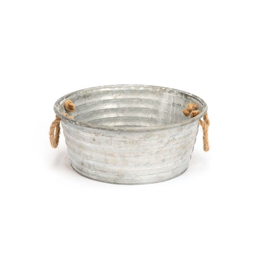[14191] Tub Zinc Rope Handles Large