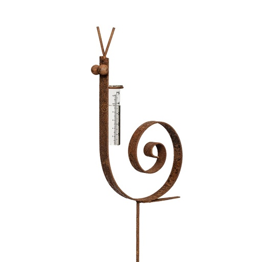 [15501] Stake Snail Rain Gauge Rust