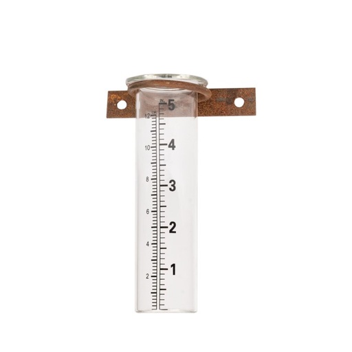 [15518] Wall Mount Rain Gauge Rust