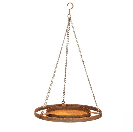 [17116] Bird Feeder Hanging 40cm Rust^