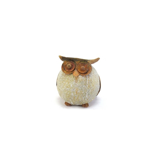 [19042] Round Owl Resin Small