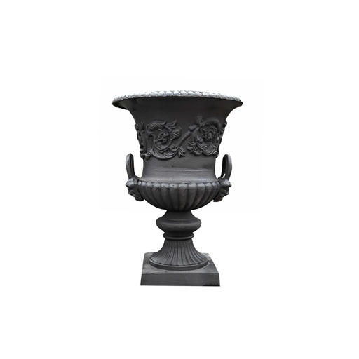 [19653] Urn Milano Cast Iron Black