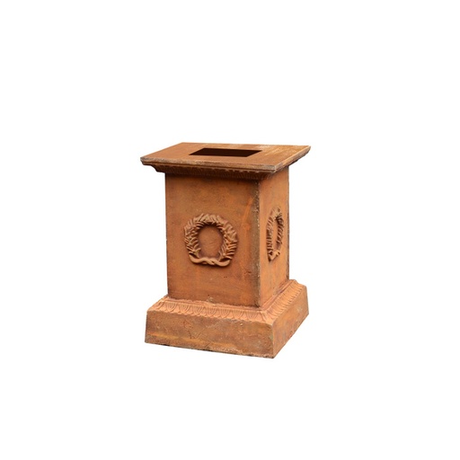 [19684] Urn Milano Base Cast Iron Rust