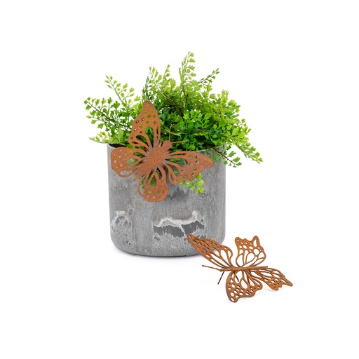 [20437] Pot Hanger Butterfly Corten S-