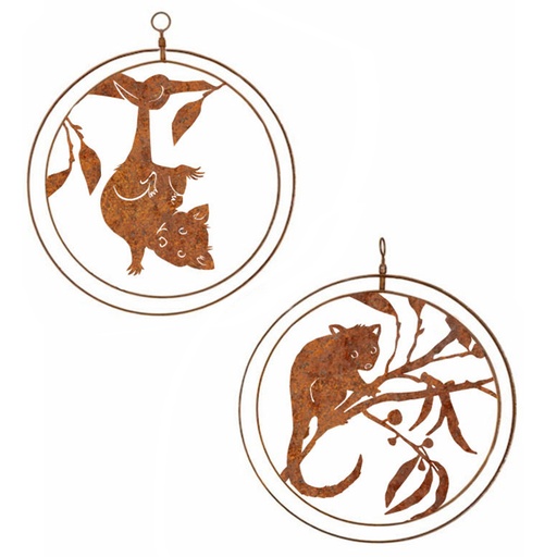 [21069] Double Ring Possum Corten Asst