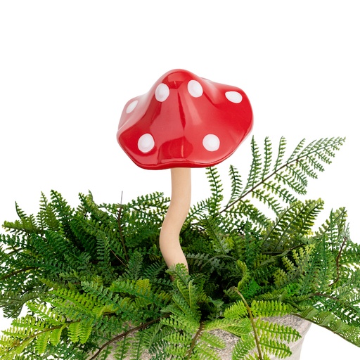 [21526] Mushroom Ceramic Red Large