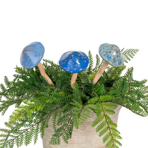 [21533] Mushroom Ceramic Blue Small As