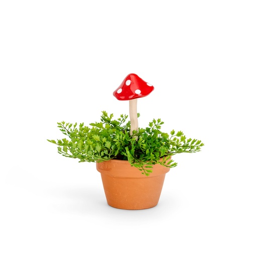 [21540] Mushroom Ceramic Red Small