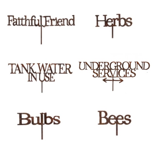 [21564] Stake Outdoor Signs Rust Ast-