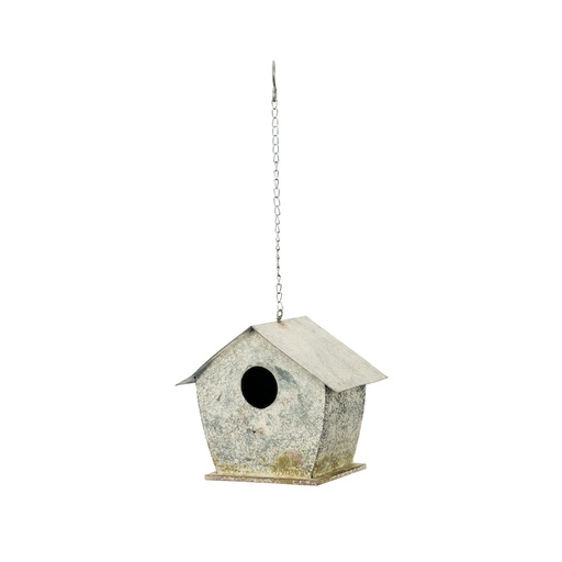 [22073] Birdhouse Hanging Moss Zinc