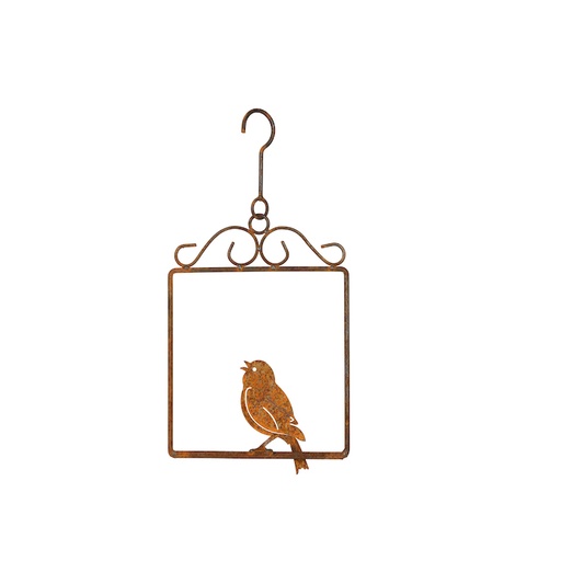 [22912] Bird on Perch Hanging Rust
