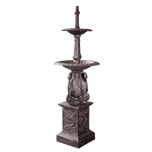 [23070] Fountain 2 Tier Square Black