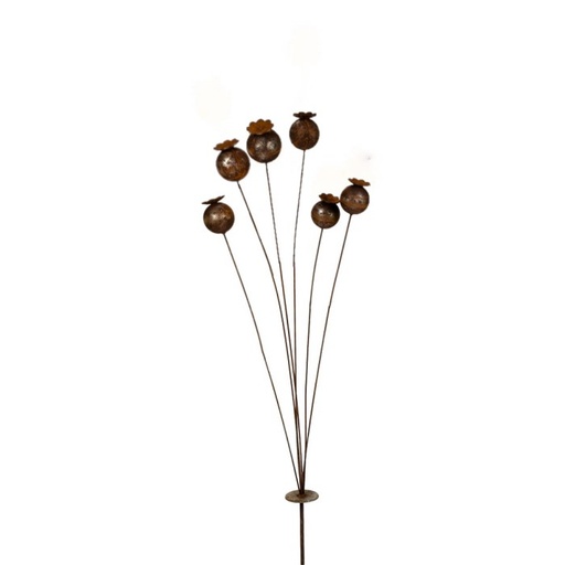 [23964] Stake Poppy Head Short Rust