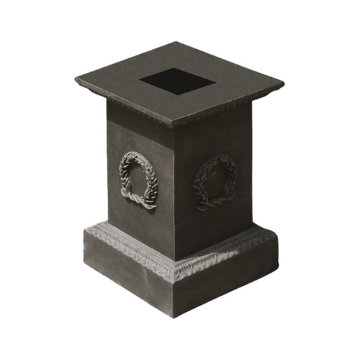 [24091] Urn Caserta Base Cast Iron Bla